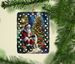 Keeshond And Santa Claus Porcelain Ornament Christmas Tree Hanging Decorations For Home Christmas Holiday, Rectangle, Gift, Multicolor_maomaolike.com