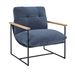Modern Accent Chair, Comfy Chair With Removable Cushion, Vanity Chair With Wood Armrests For Living Room, Bedroom, Blue_maomaolike.com