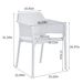 3 Piece Plastic Arm Chair Bistro GRS Premium Ocean Plastic, White_maomaolike.com