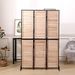 3 Panel Room Dividers And Folding Privacy Screen Natural Wooden Room Partitions 6ft Wall Divider For Room Separation (Natural)_maomaolike.com