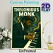 Thelonious Monk Jazz Theme Painting Poster, Vintage-toned Retro Jazz Pianist Playing Piano Poster, Rich Jazz Atmosphere Decor Ideal For Music Studio_maomaolike.com