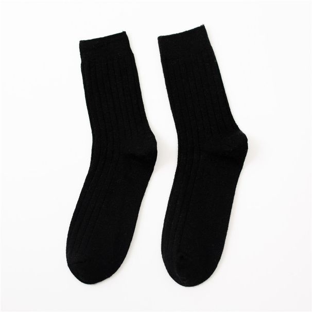 Thick Socks Men's Wool Socks Autumn and Winter Double Needle Vertical Strip Mid-length Socks Cotton Warm Business Loose Sleeping Socks for Men_maomaolike.com