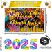Happy New Year Background Cloth With 32 Inch Balloons Fireworks Designs New Year Backdrop Decor Holiday Photo Studio Props For 2025 New Year Party Photography Supplies_maomaolike.com