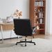 Criss Cross Legged Office Chair With Flip-Up Back Built-In Dynamic Airbag Lumbar Support, Wide Seat Desk Chair With Flip-Up Arms And Wheels, Modern Cross-Leg Chair For Home Office, Vanity, Black_maomaolike.com