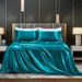 pure color satin silk four piece set simple sheets, mattress covers, pillowcases and bedding_maomaolike.com