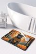 Black French Bulldog Fall Memory Foam Kitchen Mat Machine Washable Anti-Fatigue Mat Cushion Comfort Bath Mat Or Kitchen Rug_maomaolike.com