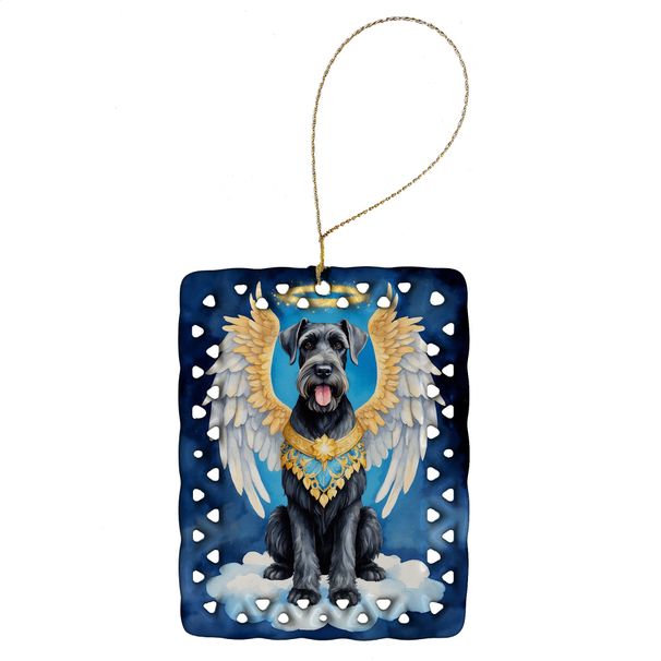 Giant Schnauzer My Angel Porcelain Ornament Christmas Tree Hanging Decorations For Home Christmas Holiday, Rectangle, Gift, Multicolor_maomaolike.com