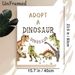 Adopt A Dinosaur Painting Poster, Cute Watercolor Party-themed Dinosaur Poster, Playful Dinosaur Design With Sunglasses And Party Hats, Ideal For_maomaolike.com