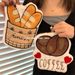 French Bread Cute Baguette Hand Hanging Coral Fleece Absorbent Non-Shedding Household Handkerchief Towel Cloth_maomaolike.com