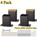 4x4 Post Base 4 Pcs, Inner Size 3.6"x3.6" Post Base Brackets, Heavy Duty Powder-Coated Post Anchor Matte Black Wood Post Brackets For Pavilion Deck Railing Support Deck Base Plate_maomaolike.com