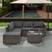 Patio Furniture, Outdoor Furniture, Seasonal PE Wicker Furniture, 4 Set Wicker Furniture With Tempered Glass Coffee Table_maomaolike.com