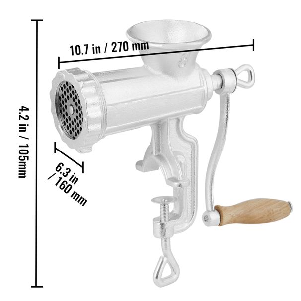 SucceBuy Manual Heavy Duty Cast Iron Hand Grinder Steel Table Clamp Meat Mincer Sausage Maker 1 Cutting Blade_maomaolike.com