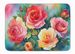 Oklahoma Roses In Watercolor Memory Foam Kitchen Mat Machine Washable Anti-Fatigue Mat Cushion Comfort Bath Mat Or Kitchen Rug_maomaolike.com