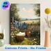Rustic Countryside Laundry Scene Painting Poster, Warm-toned Impressionist-style Poster, Cozy Pastoral Design With Sunlit Yard, Denim Jackets_maomaolike.com