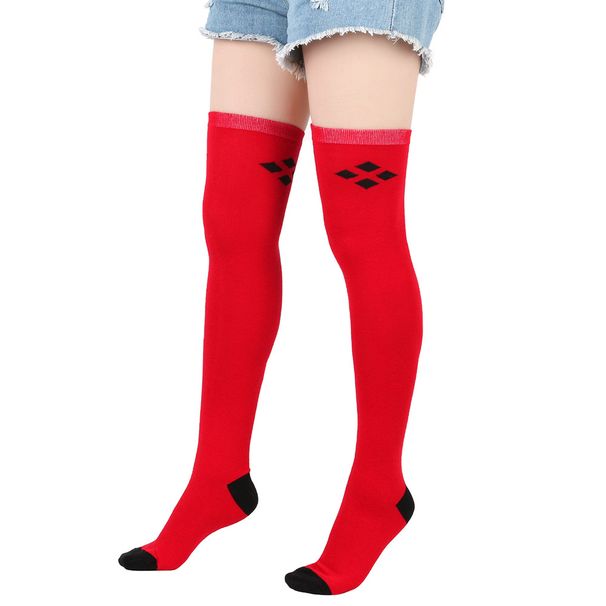 Unisex blackmilk stockings over the knee socks diamond check cotton socks cosplay women's socks_maomaolike.com