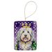 Old English Sheepdog King Of Mardi Gras Porcelain Ornament Christmas Tree Hanging Decorations For Home Christmas Holiday, Rectangle, Gift, Multicolor_maomaolike.com
