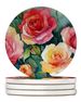 Oklahoma Roses In Watercolor Large Sandstone Coasters Pack Of 4 Absorbent Round Coasters Decor Gifts For Men Or Women, 4 In, Multicolor_maomaolike.com