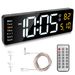 15.7in LED Digital Wall Clock With Remote Control 10 Level Brightness 3 Alarm Settings 12/24Hr Format Timing Countdown Temperature Calendar Display Decorative Clock For Office Home_maomaolike.com
