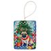 Pug Christmas Reindeer Porcelain Ornament Christmas Tree Hanging Decorations For Home Christmas Holiday, Rectangle, Gift, Multicolor_maomaolike.com