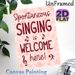 Spontaneous Singing Slogan Painting Poster, Blush Pink Floral Pattern Poster, Warm Cheerful Musical-themed Decor, Ideal For Living Room, Music Room_maomaolike.com