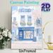 Book Shop Themed Painting Poster, Pastel Watercolor Charming Street-side Book Shop With Cherry Blossoms Poster, Warm Cozy Ambiance Perfect For Living_maomaolike.com