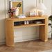 TREXM Rustic Console Table With Fluted Legs - Farmhouse Entryway Sofa Table, Vintage Oval Hallway Accent Table With Ash Veneer Top And Glaze Finish, Open Shelf, 3 Distressed Color Options Natural_maomaolike.com