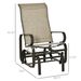 Gliding Lounger Chair, Single Rocker With Lightweight Metal & Mesh Construction, Brown/Tan_maomaolike.com