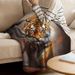 Tiger Digital Print Flannel Soft Sofa Cover Lazy Shawl Travel Portable Blanket Factory Wholesale_maomaolike.com
