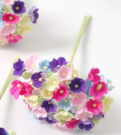 Artificial Colorful Baby's Breath Small Bunches Plum Blossoms DIY Handmade Materials For Cake And Candy Box Decoration_maomaolike.com