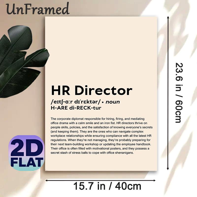 HR Director Definition Painting Poster, Witty Typographic Poster, Humorous Workplace-themed Decor Ideal For Office, Professional Workspace_maomaolike.com
