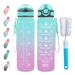 32 Oz Drinking Water Bottle Times To Drink And Straw, Motivational With Carrying Strap, Leakproof BPA & Toxic Free_maomaolike.com