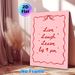 "Live Laugh Leave By 9 Pm" Quote Painting Poster, Playful Pink & Red Handwritten Script With Bow Border Poster, Lighthearted Humorous Wall Decor For_maomaolike.com