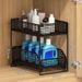 Bathroom Pull-out Under Sink Built-in Storage Rack Floor-standing Extendable Double-layer Basket_maomaolike.com