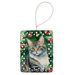 American Bobtail Cat By The Christmas Tree Porcelain Ornament Christmas Tree Hanging Decorations For Home Christmas Holiday, Rectangle, Gift, Multicolor_maomaolike.com