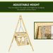 2-Seat Orch Swing With Stand, Wooden Patio Swing Chair With Side Tables And Metal Chains, Outdoor Hanging Bench For Garden, Poolside, Backyard, Natural Wood_maomaolike.com