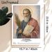 St. Barnabas Religious Painting Poster, Realistic Soft-toned Portrait Of The Apostle With Halo, Palm Frond And Book Poster, Inspirational Spiritual_maomaolike.com