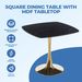 Square Dining Table 31.5 Inch, Mid-Century Modern Kitchen Table For 2-4 Person, Black And Golden Tulip Pedestal Base With MDF Tabletop For Small Space, Apartment, Breakfast Nook_maomaolike.com