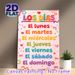 Spanish Days Of The Week Painting Poster, Vibrant Colorful Playful Typography Poster, Educational Design To Master Spanish Weekly Days, Ideal For_maomaolike.com