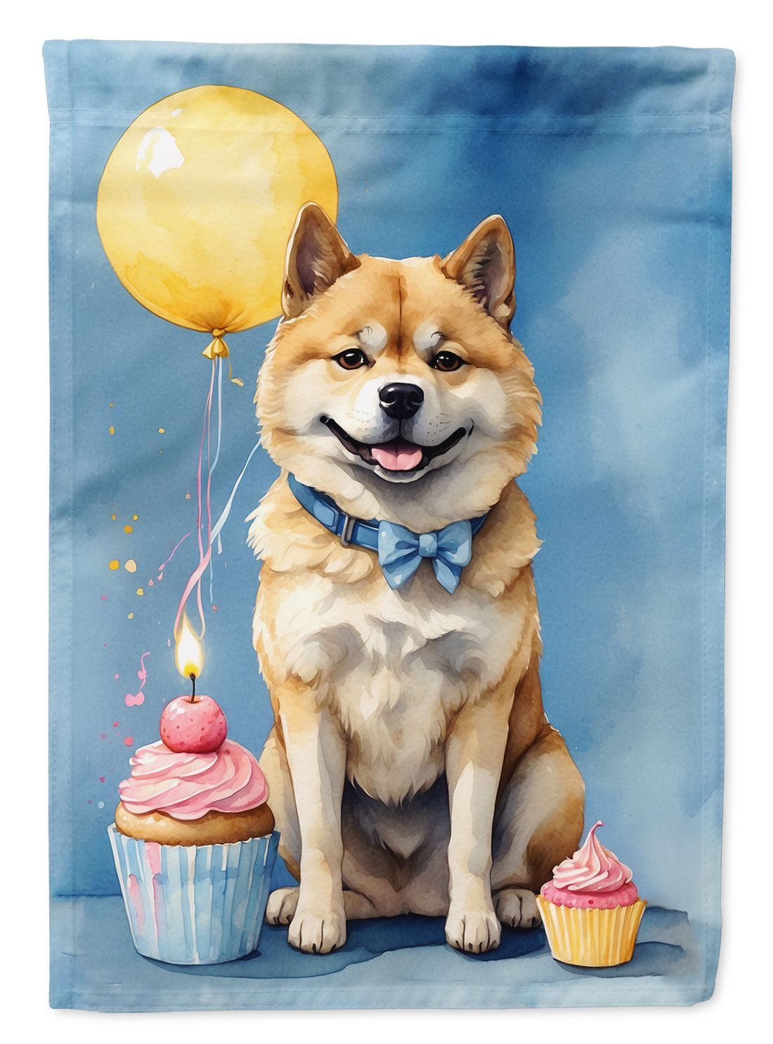 Akita Happy Birthday Garden Flag Mailbox Flag Decorative Yard Flag Banner Outside Patio Artwork Yard Flower Beds, Garden Size, Multicolor_maomaolike.com