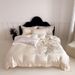 1 French Style High-End Retro Summer Tencel Floral Four-Piece Set Cool Quilt Cover Bed Sheet Naked Sleep Silky Bedding_maomaolike.com