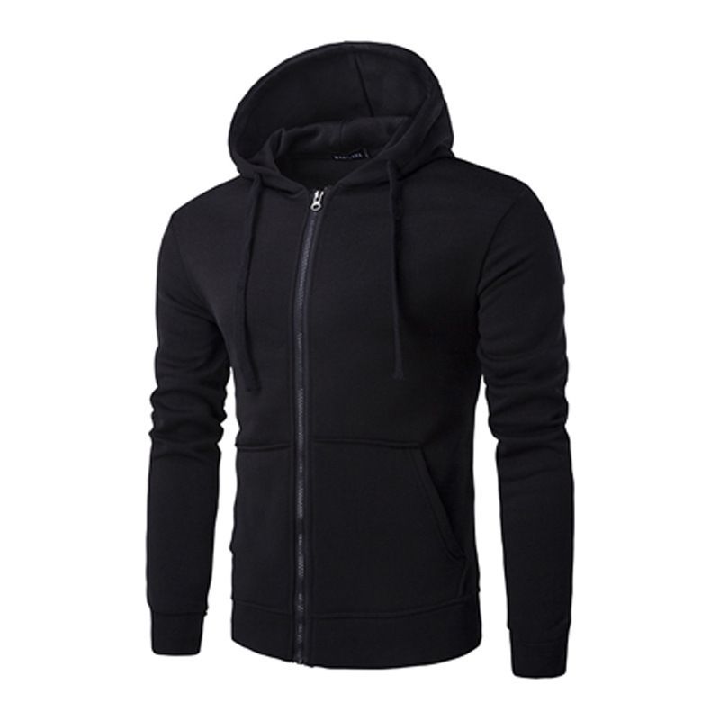 Men's Clothing New Spring and Autumn Style Zipper Hooded Sweatshirt Men's Cardigan Sweatshirt Long Sleeve Solid Color Sweatshirt_maomaolike.com