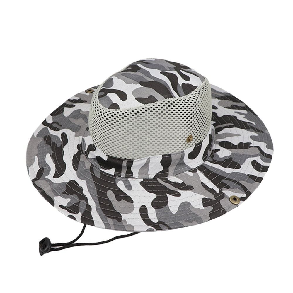 Hot Sale Outdoor Breathable Mesh Camouflage Bucket Protection Hunting Wide Brim Fishing Hiking Cap Mens Womens Sun Visor Hat_maomaolike.com