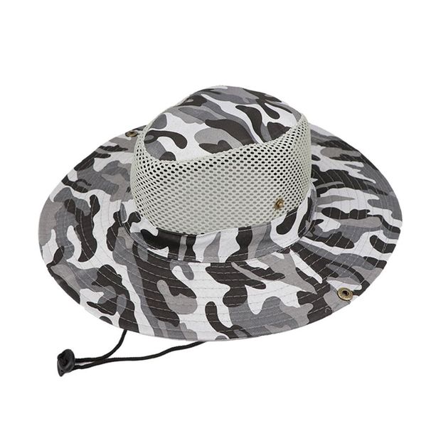 Hot Sale Outdoor Breathable Mesh Camouflage Bucket Protection Hunting Wide Brim Fishing Hiking Cap Mens Womens Sun Visor Hat_maomaolike.com