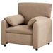 Modern Accent Chair, Chenille Oversized Arm Chair, 38 Inches Wide, Comfortable Cushioned Single Casual Sofa Chair, Suitable For Living Room, Bedroom Reading Chair,Brown_maomaolike.com