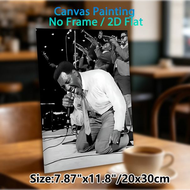 Live Soul Jazz Performance Painting Poster, Vintage Monochrome Passionate Singer & Band Poster, Immersive Live Stage Artwork Ideal For Music Room_maomaolike.com