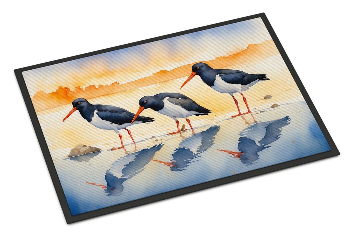 Oystercatchers Foraging Doormat Front Door Mat Indoor Outdoor Rugs For Entryway, Non Slip Washable Low Pile, 24H X 36W_maomaolike.com