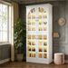 Shoe Cabinet, 8-Tier Shoe Rack Organizer With Doors And Led Lights_maomaolike.com