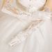 Unisex Luxury long lace cutout sequin embroidered wedding glove bag refers to a white dress wedding accessory_maomaolike.com