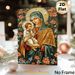 Virgin Mary And Child Religious Painting Poster, Exquisite Traditional Sacred Icon Style Poster, Serene Spiritual Artwork Surrounded By Vivid Florals_maomaolike.com