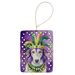 Borzoi King Of Mardi Gras Porcelain Ornament Christmas Tree Hanging Decorations For Home Christmas Holiday, Rectangle, Gift, Multicolor_maomaolike.com